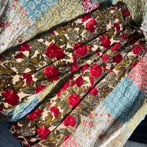 Sezane Floral Trousers - Red and Green